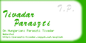 tivadar paraszti business card